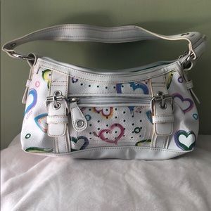 OXOX white purse with hearts